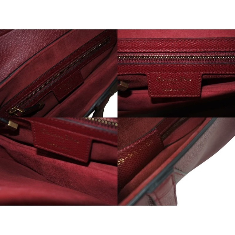 Christian Dior Saddle Bag One Shoulder Hobo leather burgundy - Picture 8 of 8